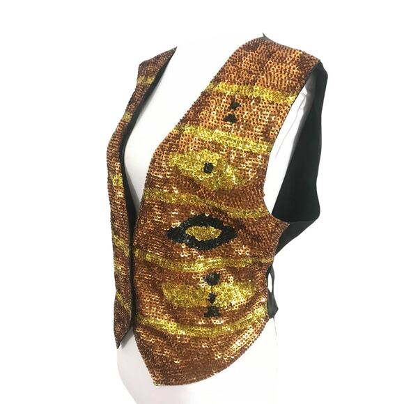 NWT Vintage 80s Sequin Southwestern Boho Western Vest Match Ups NAtco L - Picture 3 of 8